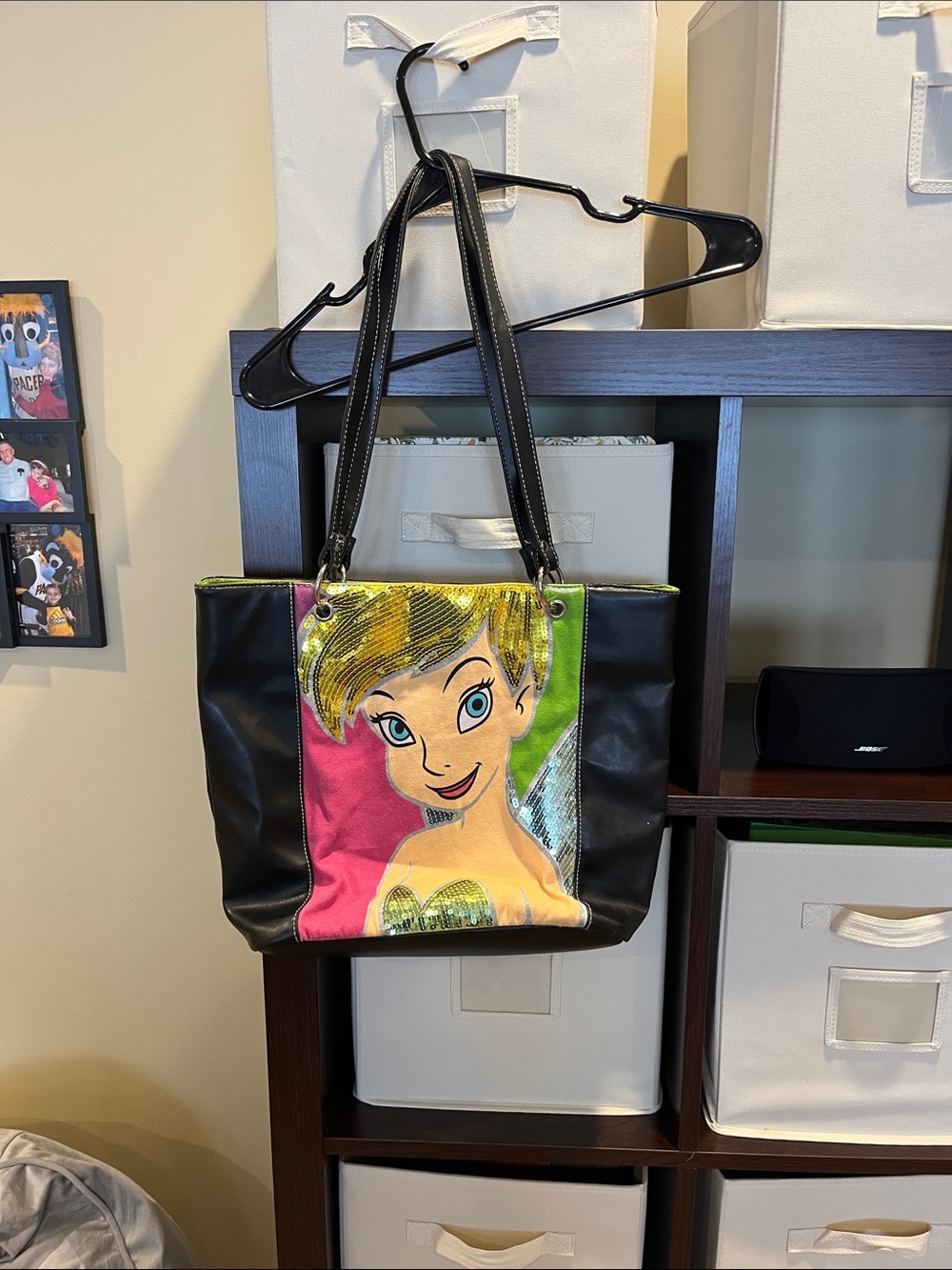 Disney Tinker Bell Tote Bag with Colorful Cartoon Front Panel